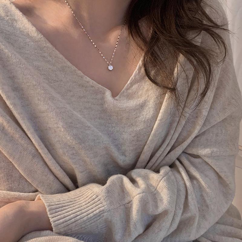 Retro Korean Style Rhinestone Clavicle Necklace for Women - Trendy, Simple, & Fashionable Jewelry