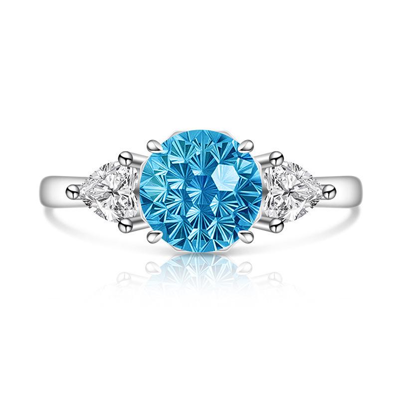 Colored Gem Fireworks High Carbon Diamond Women's Birthday Stone Ring