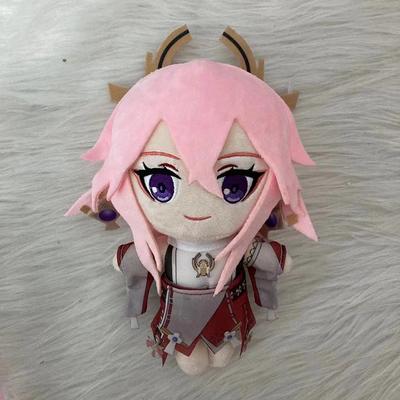 20cm Anime Spiel Genshin Impact Yae Miko Plüschtier Kissen Cosplay Cartoon Requisiten Zubehör
