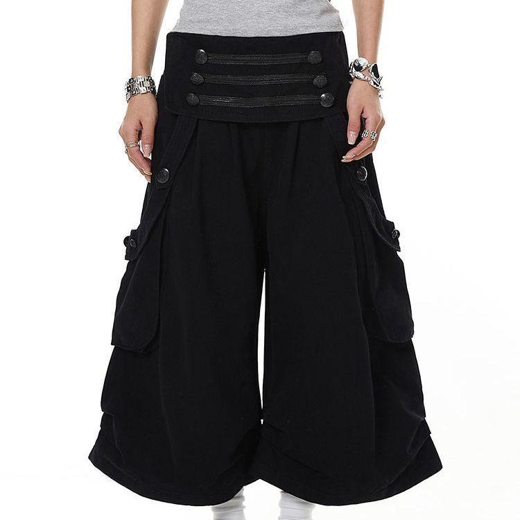 American Retro Deconstruction Design Overalls Children's Summer New Street Double-breasted Pleated Cropped Pants