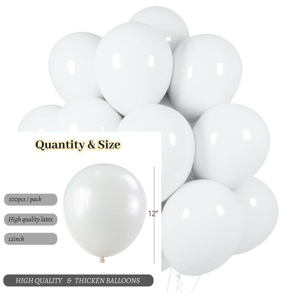12inch 100pcs Multi-color Latex Balloon Set, Suitable for Weddings, Birthdays, Pop Parties, Bridal Showers, Family Gatherings