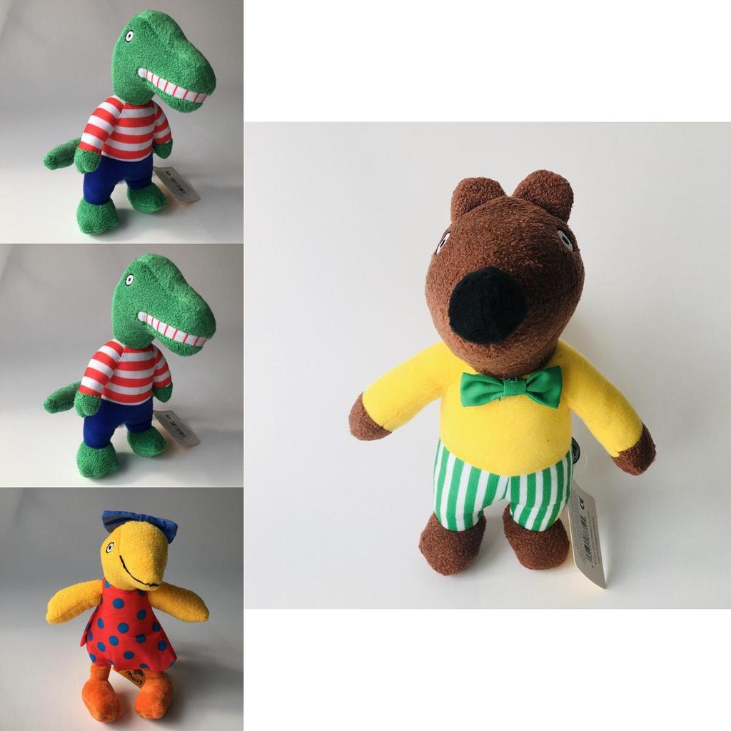 Set di peluche fatto a mano di Maisy Mouse con adorabile coccodrillo, elefante, scoiattolo e uccellino giallo per bambini e collezionisti