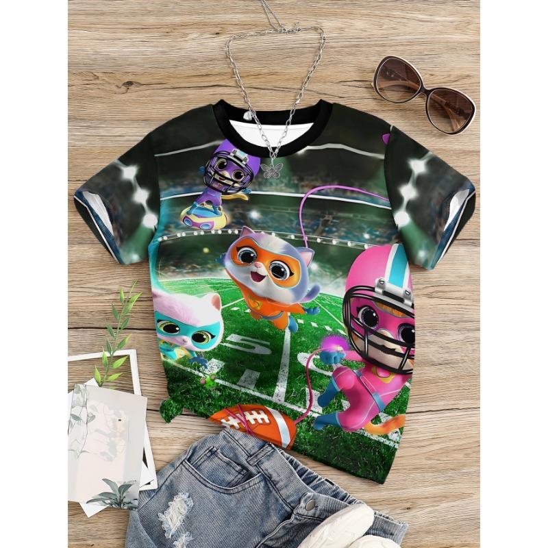

Нова гра SUPER KITTIES 3D-друк Дитячий одяг від 5 до 14 років Чоловічий Вуличний одяг для дітей Хлопчик Дівчинка Дитина Футболка Верх Сорочки 130
