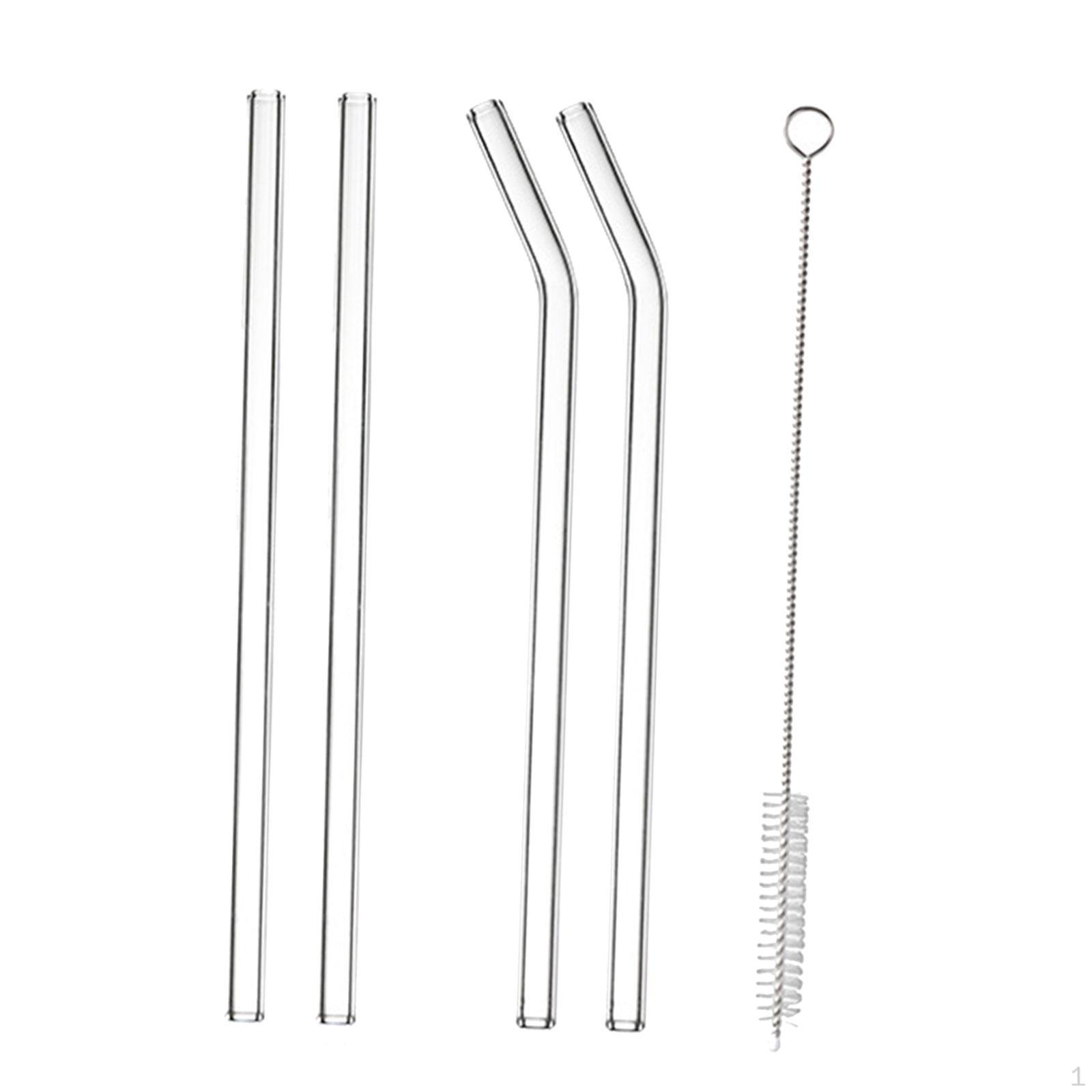 

4 шт. стеклянных трубочек для питья прозрачных смузи для домашнего холодного чая Style B