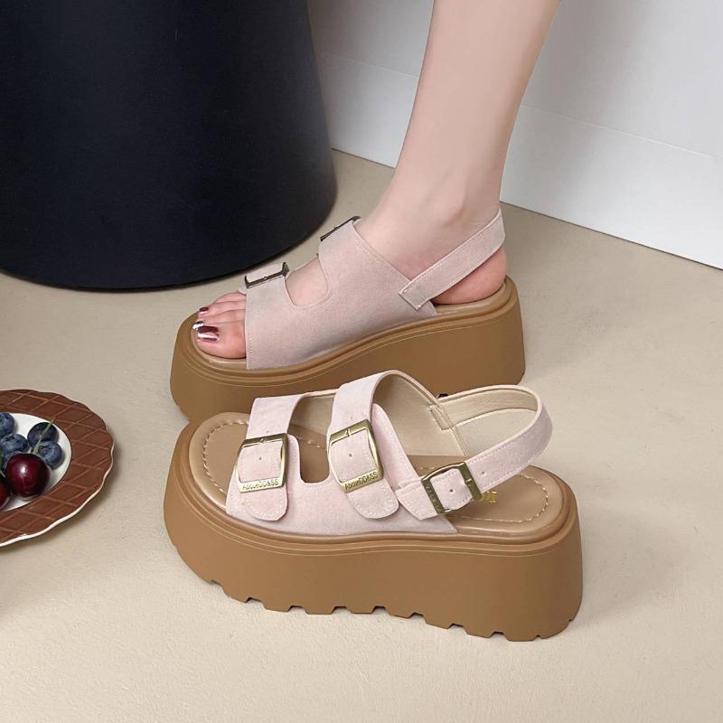 Thick-soled Height-increasing Sandals for Women New Retro Beach Shoes