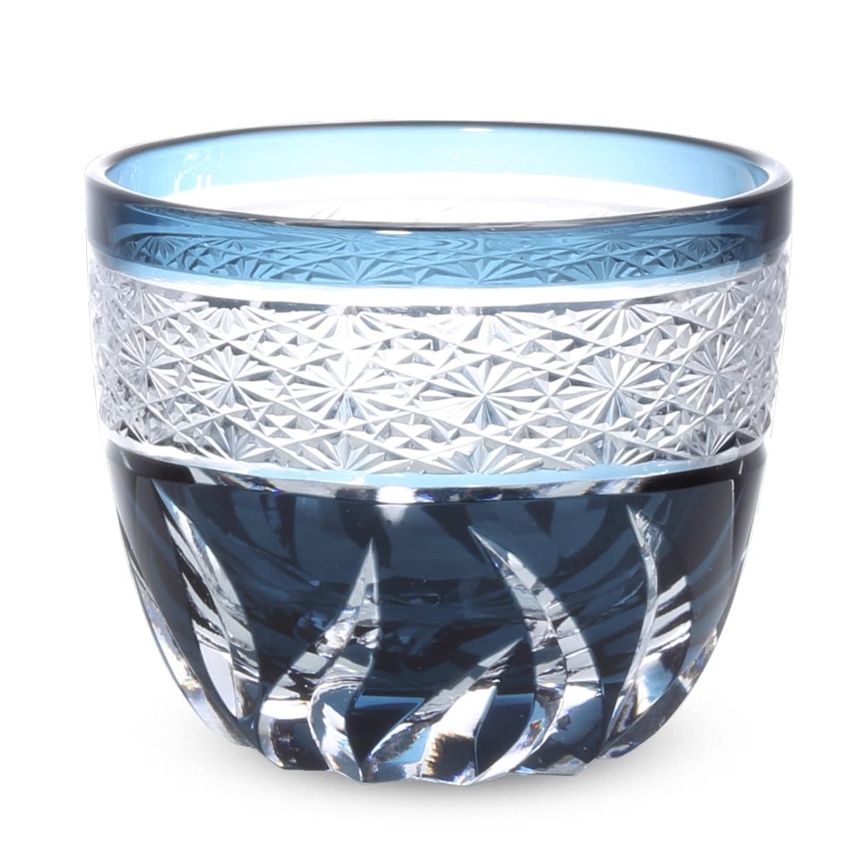 

Nostalgia Cut Glass Cup for Cold Diameter 60 x Height 50 Obi Shibori Ink Bishou Current Model J-kitchens Sake, mm, 70cc, (tie-dye) pattern, Blue,