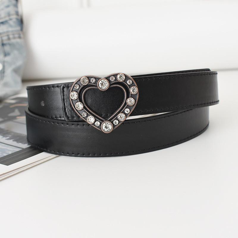 Elegant Vintage Heart Buckle Ladies Faux Leather Belt Perfect For Casual Outfits