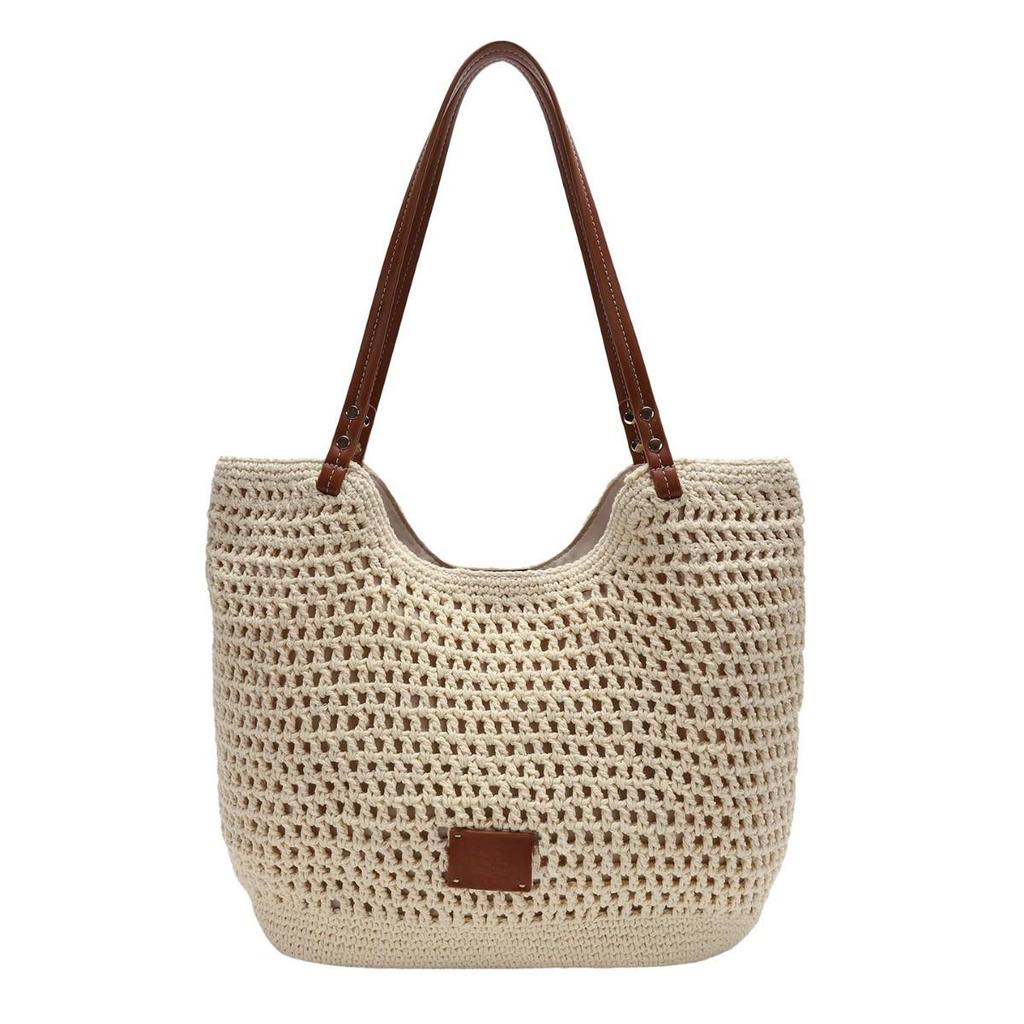 Strandurlaub Web-Tragetasche Damen Frühling und Sommer Große Kapazität Schultertasche
