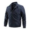New Cotton Clip Trend Reversible Men's Solid Color Coat Zipper Stand Collar Jacket