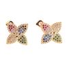 Trendy Gold-Plated Zircon Clover Ear Cuffs: Colorful, Lightweight Fashion Earrings for Women