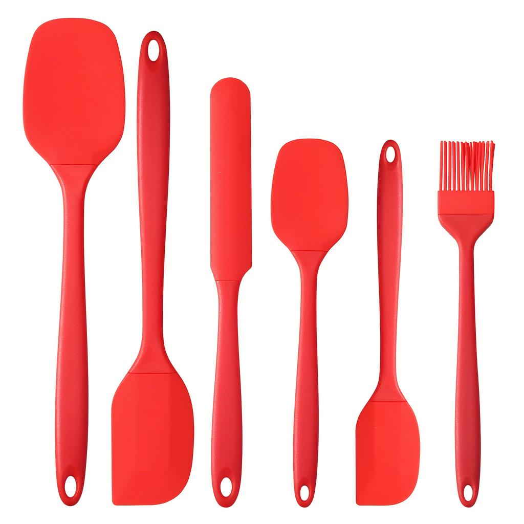 6pcs Food-Grade Silicone Baking Tool Set - High-Temperature Resistant Spatula and Brush Combination,Suitable for Cake Decoration/Cooking/Barbecue