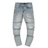 Moda Americana High Street Buco & Patch Trendy Retro Pantaloni Denim Dritti ami
