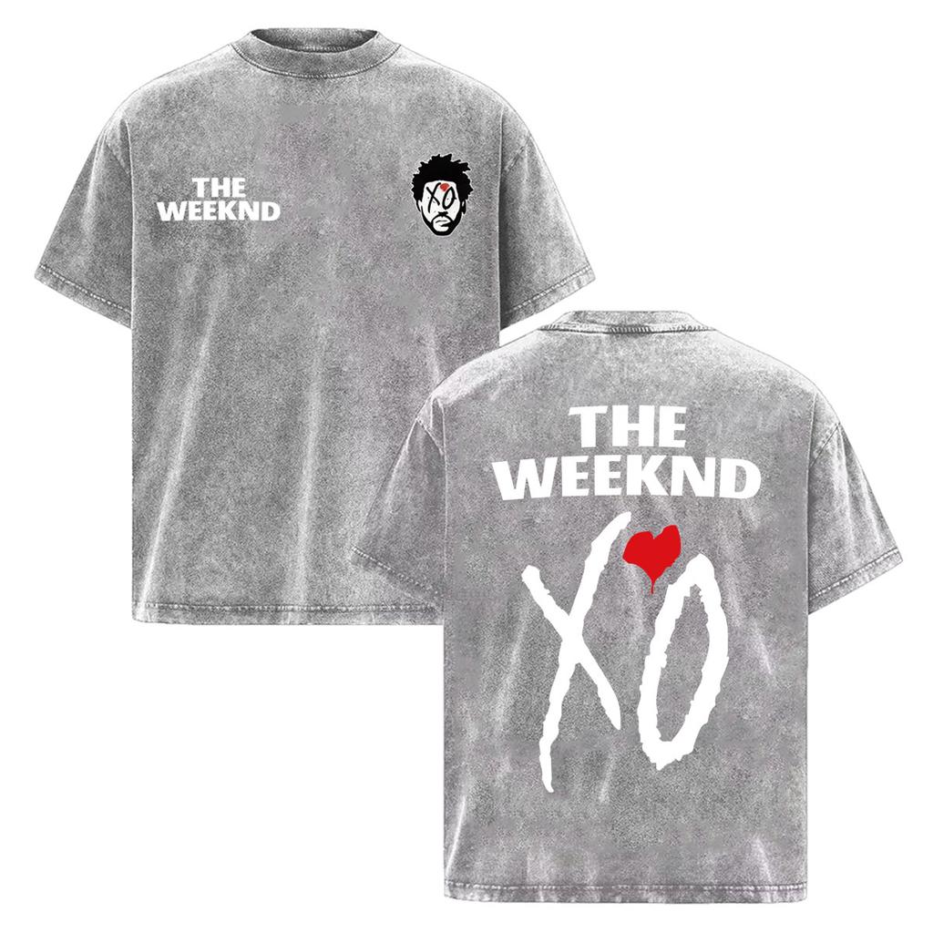 The Weeknd "one of The Girls" Letters Print T-Shirt Men Women Hip Hop Vintage Washed T-shirts High Quality Casual Cotton T Shirt
