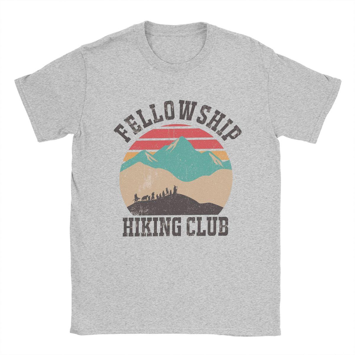 

Мужской походный клуб Братство Мордора Футболка Властелины Колец Хлопковая одежда Повседневная футболка с круглым вырезом 4XL 5XL Футболка XL серый