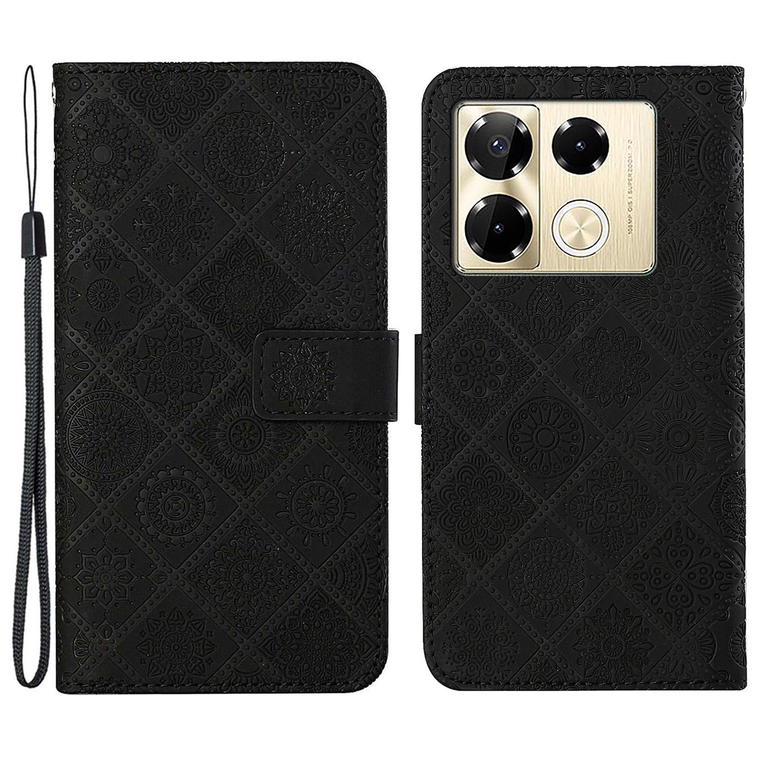 

For Infinix Note 40 Pro 4G/5G/40 Pro+ Case Leather Case Ethnic Style Wallet Phone Cover with Strap F