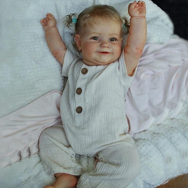 Duży rozmiar 60 cm Tkanina Reborn Doll Maddie 50 cm Pełne winylowe ciało Noworodek Lalka Ręcznie robiona Wykwintne kolory Malowane 3D Symulacja skóry Lalki dla dzieci