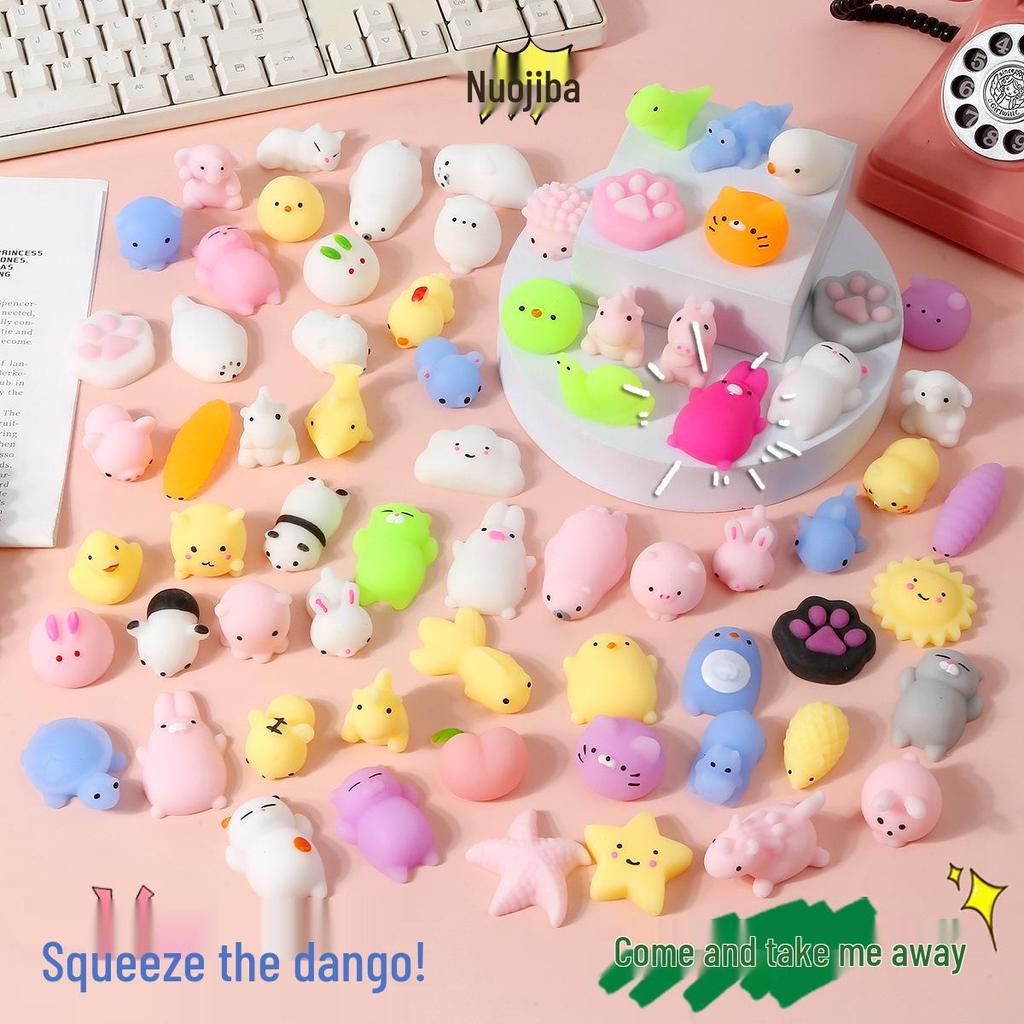 Japan Moe Small Animal Squeeze Toy: Soft Rubber Dumpling Peach