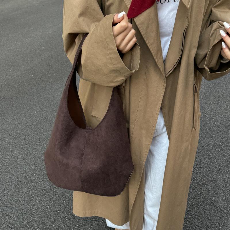 Women's Suede Hobo Bag Soft Shoulder Tote Handbag Casual Everyday Large Capacity Fashion Crossbody Bag