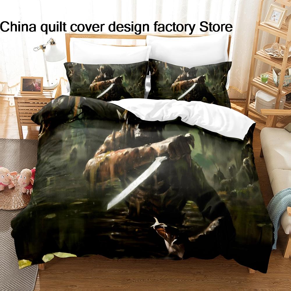 3D Print Terror of Orion Space Monster Bedding Set 3Pcs Sci Fi Alien Duvet Cover Set with Pillowcases for Men Bedroom Decor