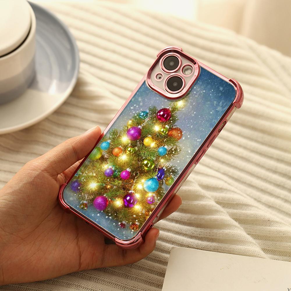 Ae114 Merry Christmas Christmas Tree Art Electroplated TPU Phone Cases for Xiaomi 11 Lite Redmi Note 13 Pro 12C 9S Huawei Four Corner Protection Cover
