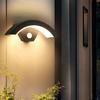 Moon-Shaped Wall Light with Motion Sensor 18W 2160LM Waterproof LED Porch Lamp for Garden Patio Garage Modern Exterior Lighting for House