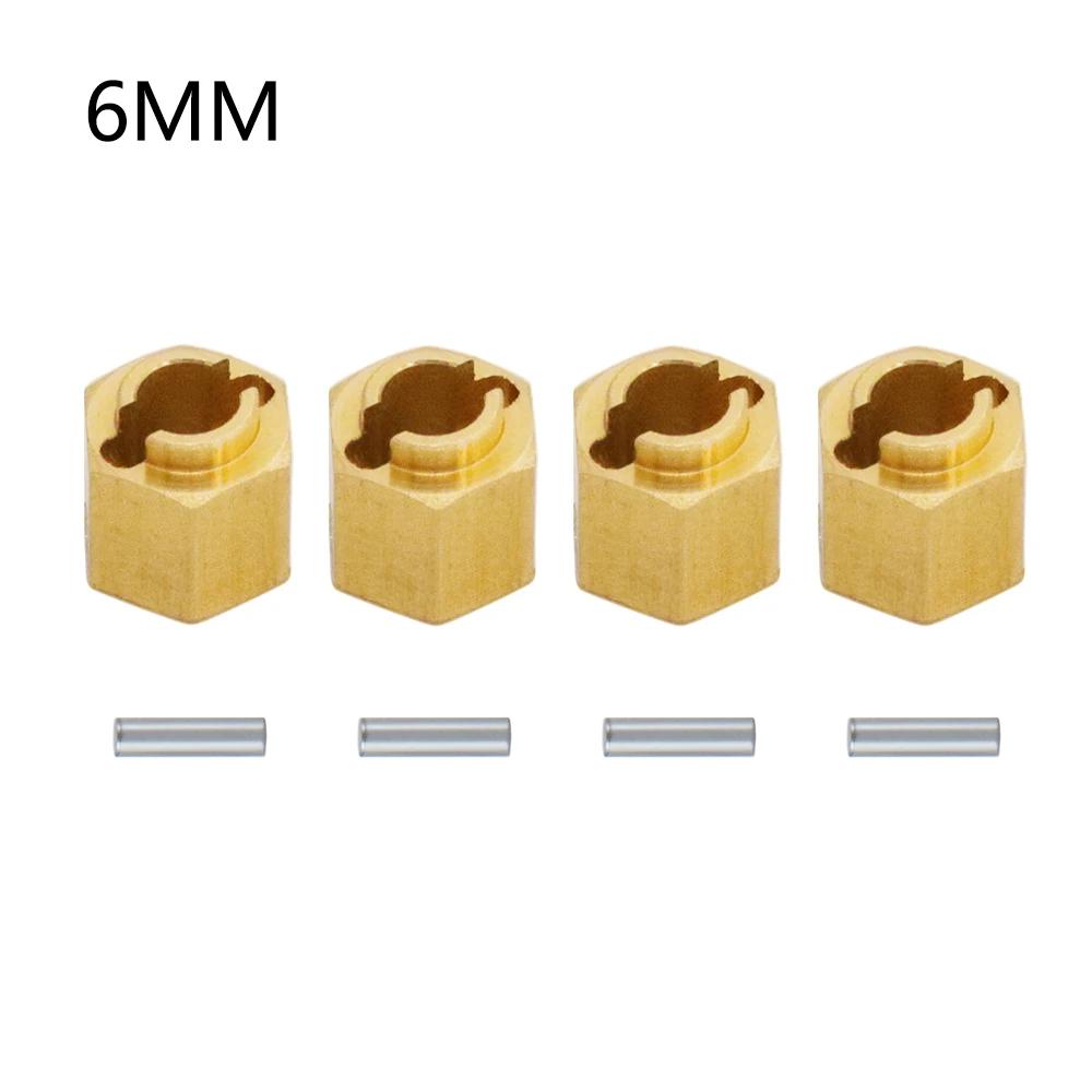 4Pcs 7mm Brass Wheel Hex Hub Extender Adapter 4/5/6mm For TRX4M Bronco Defender 1/18 RC Crawler Car Model Parts