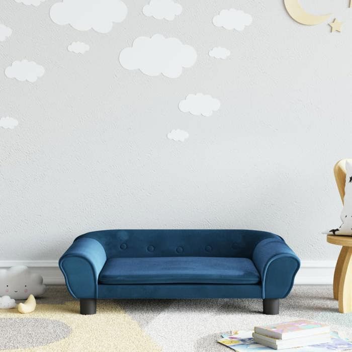 VidaXL Children's Sofa Blue 70x45x26 Cm Velvet, Mini Sofa, Mini Sofa Chair, Mini Sofa for Children, Sofa of 3196400