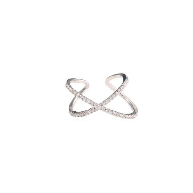 Schicker offener, verstellbarer Ring aus 925er Sterlingsilber für Damen, zarter minimalistischer Stil, ideal für jeden Anlass