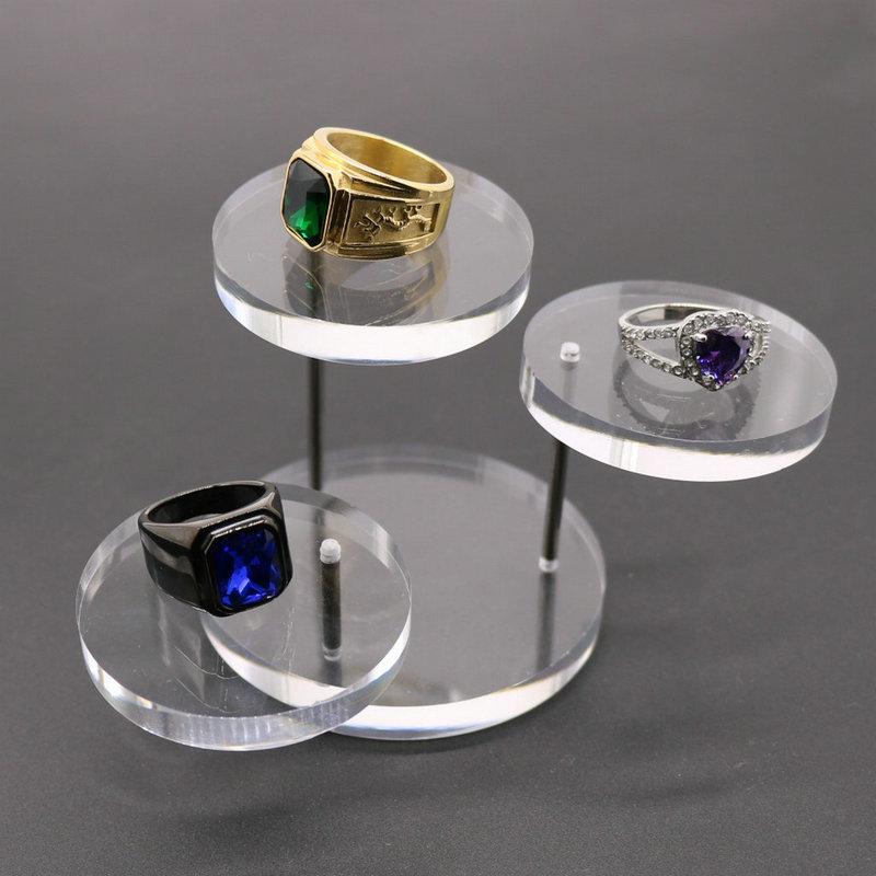 Acrylic Three-Tier Rotating Ring Display Stand