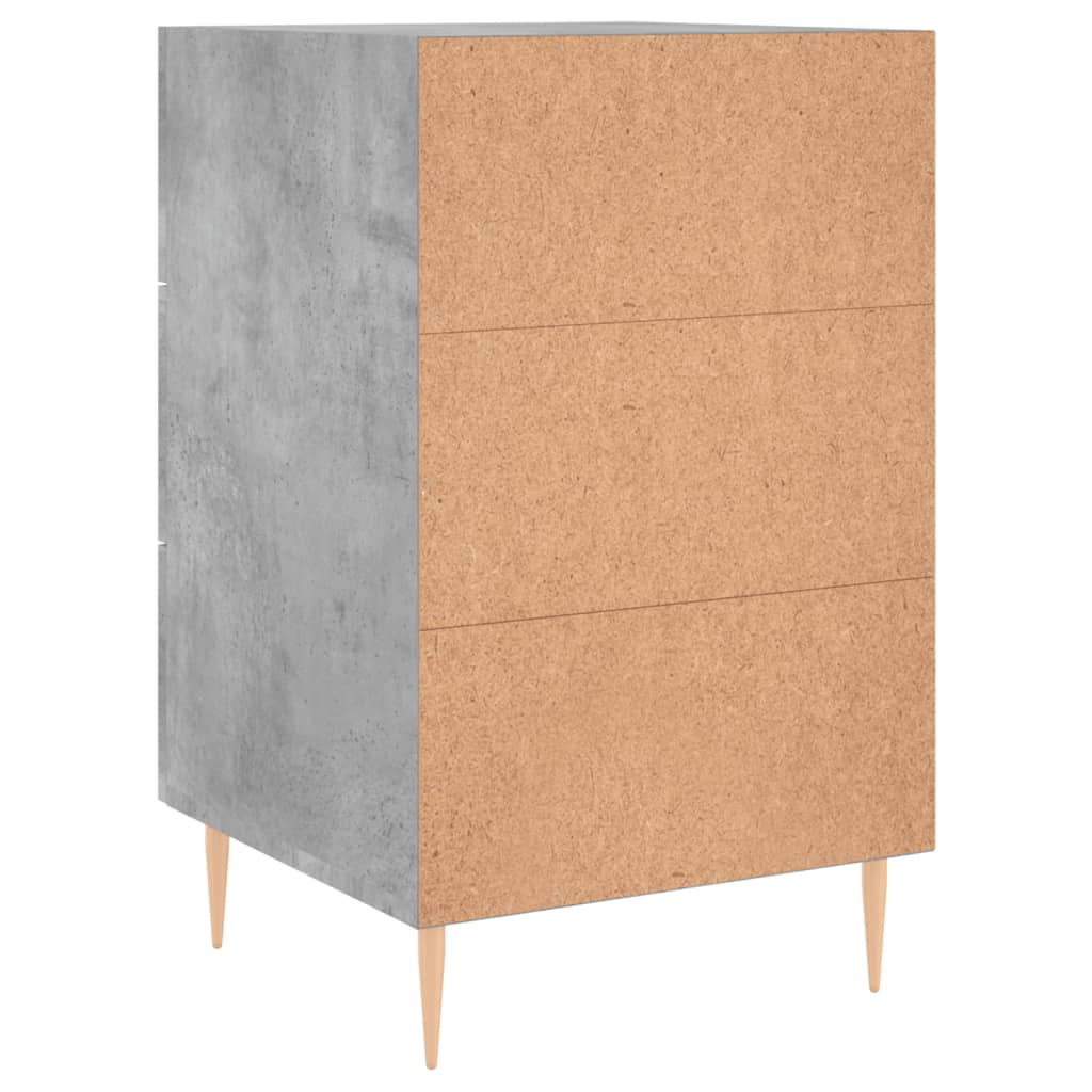 Nightstand Concrete Grey 40x40x66 cm Wood Based Material