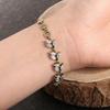 Elegant Sturdy Alloy Bracelet with Antique Silver Rhinestones and Brass Designs Portable Accessory for Everyday Wear