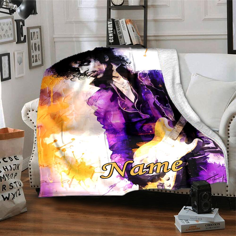 Custom Name Prince Theme Printed Blanket - Perfect for Couch, Bed, Travel & Outdoor Use | Machine Washable, Cozy & Durable.