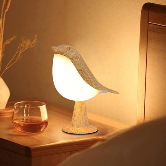 LED Night Light Bird Table Lamp 3 Light Modes Brightness Adjustment Flicker Free Rechargeable LED Bedside Lamp Table Decor