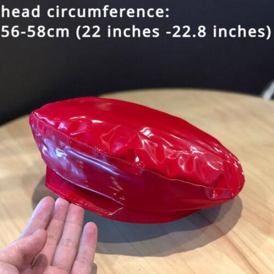 Женская регулируемая шапка-бини из искусственной кожи, повседневная беретка, блестящая, для девушек, художника