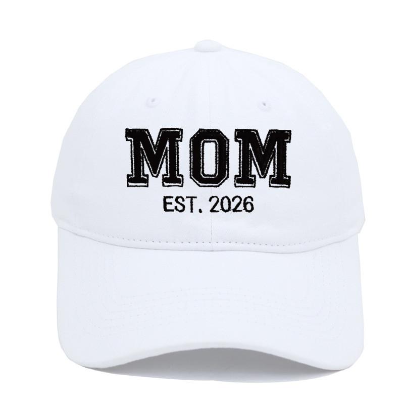Dad Mom Waterwashed Cotton Baseball Cap With Embroidery For Casual Outdoor Wear