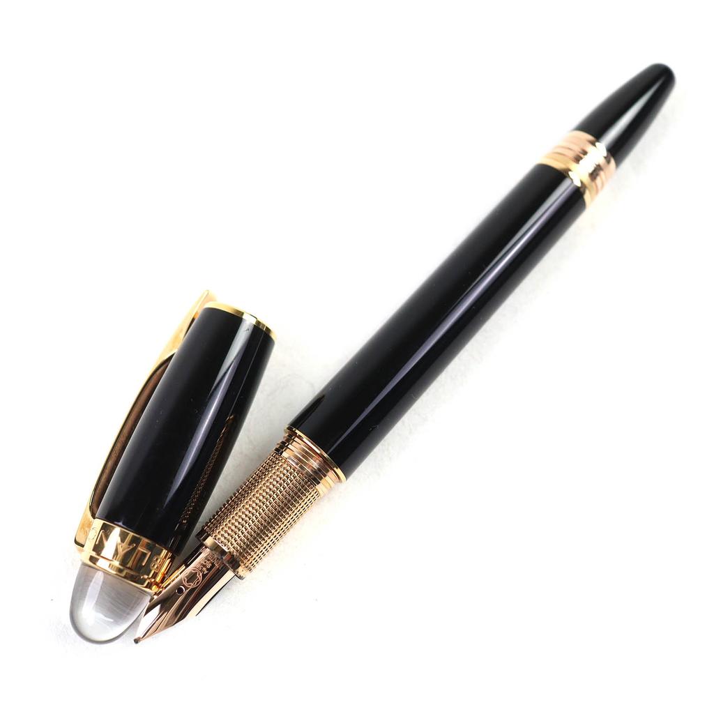 Very Good MONTBLANC fountain pen Starwalker white star Black Red Gold 14K mens Used