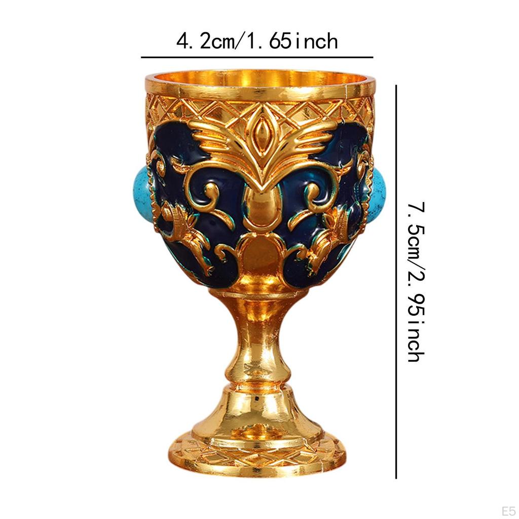 Medieval Goblet for Ceremonial Use, Zinc Alloy Wine Cup, Engraved Gift Item