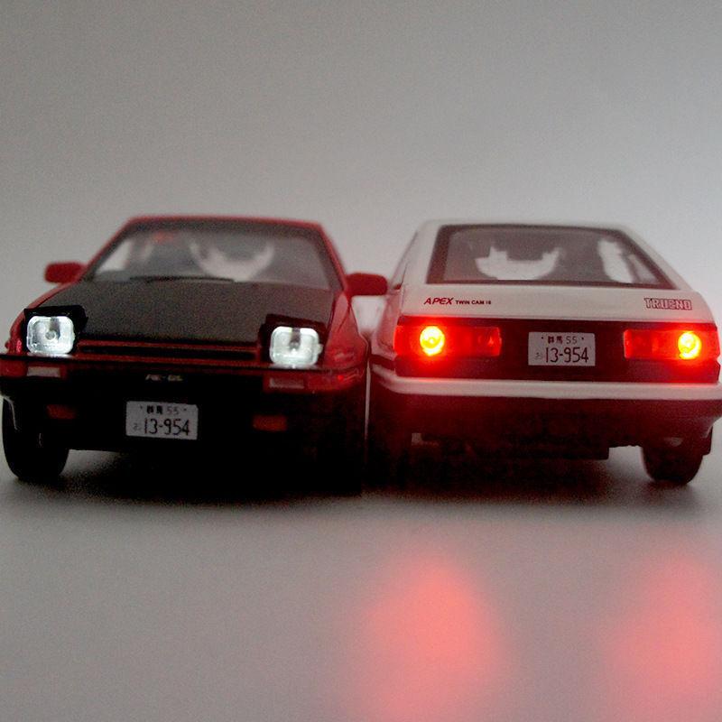 New Initial 128 D Toyota Trueno Ae86 Diecast Model Car Toy Soundlight Gift