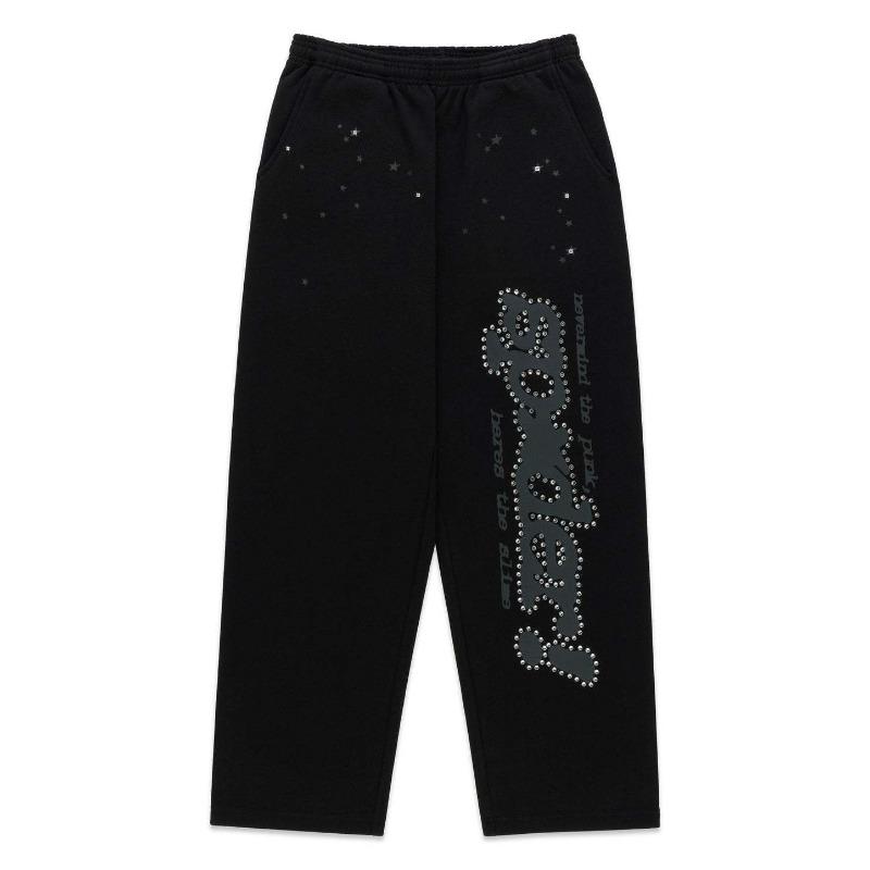 Heavy fleece foam print spider web hoodie sports casual sweater sweatpants set