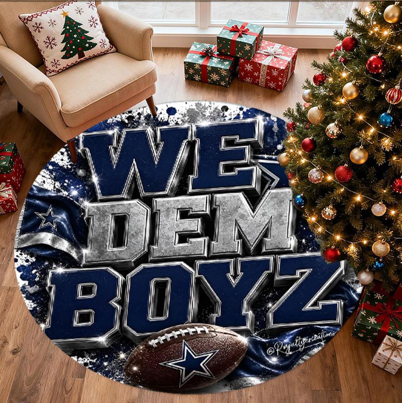 Dallas Cowboys Pattern Round Rug, Indoor/Outdoor Mat, for Picnic, Gameroom, Bedroom, Office, Living Room, Home Decor Carpet, Birthday Gift