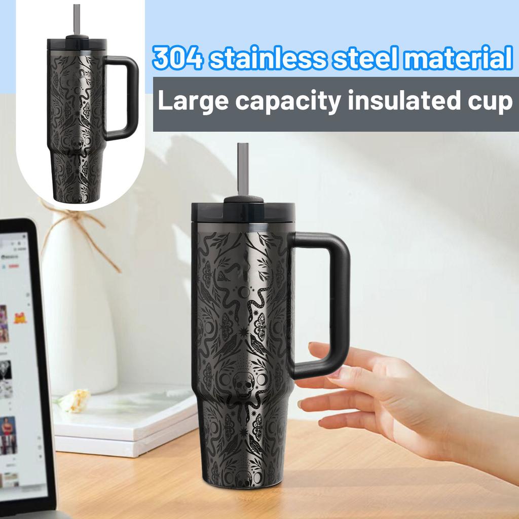 40oz Standard Packaging Portable Halloween Mug 304 Stainless Steel Large Capacity  Mug High-value Car  Mug