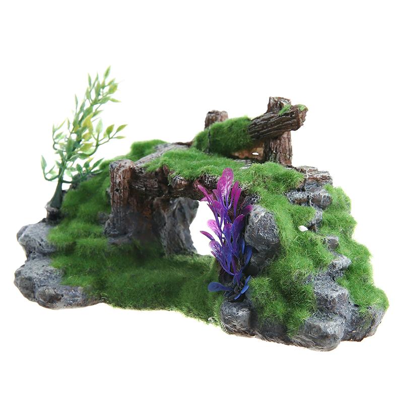 Akvarium Mountain View Rockery Hiding Cave Ornament Fish Tank Decoration