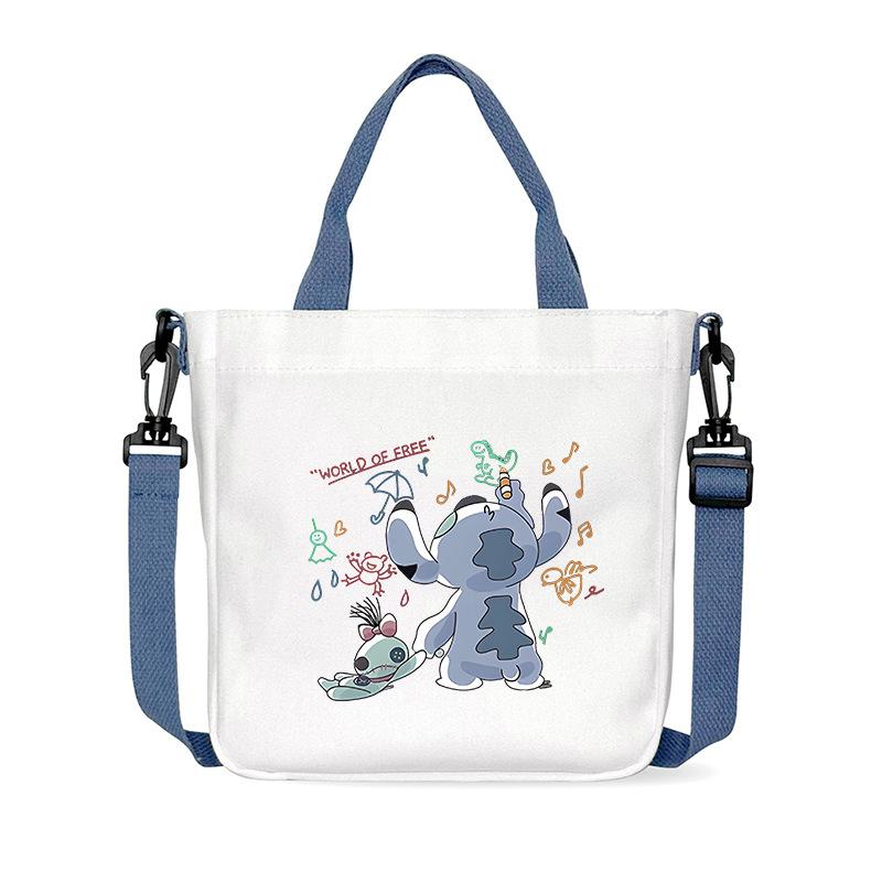 Peripheral shoulder bag cute cartoon printed canvas hand bag oblique span small bag no specification