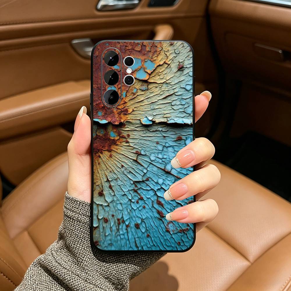 Retro Industrial Style Rusty  Black Soft Silicone Phone Case for Samsung Ultra S25, S24, S21, S22, S23, S30, Plus, FE, Lite