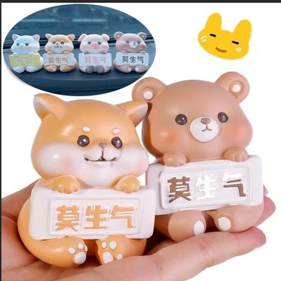 Neue nette kreative Tierdekorationen Shiba Inu Kätzchen Cartoon Ornamente Büro Desktop Auto Dashboard Spiegel Harz Ornament
