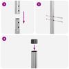 Fence Post Set 2 Pcs Silver Powder Coated Steel