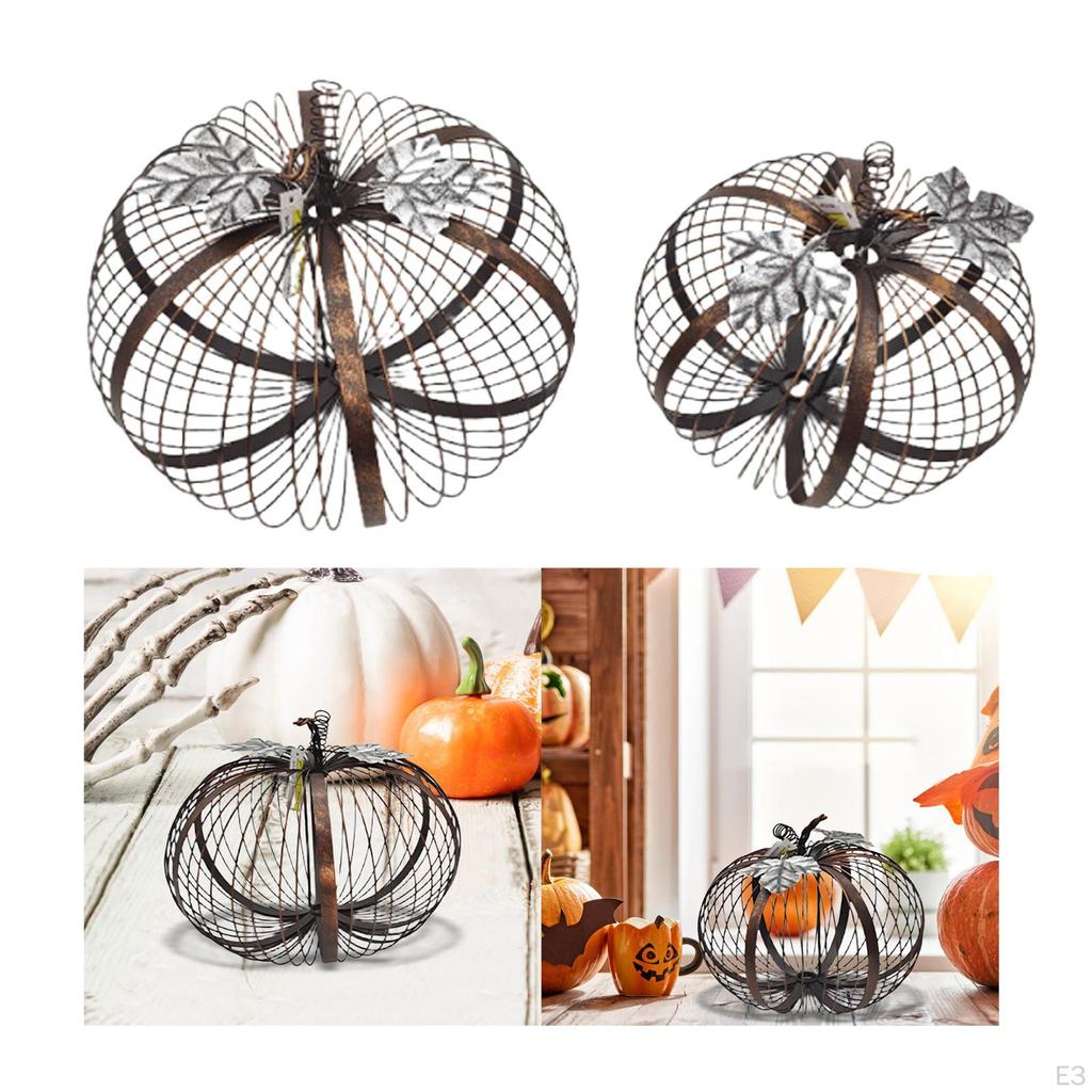 Halloween Pumpkin Decoration Iron Decor Collectible Farmhouse Thanksgiving Tabletop Ornament