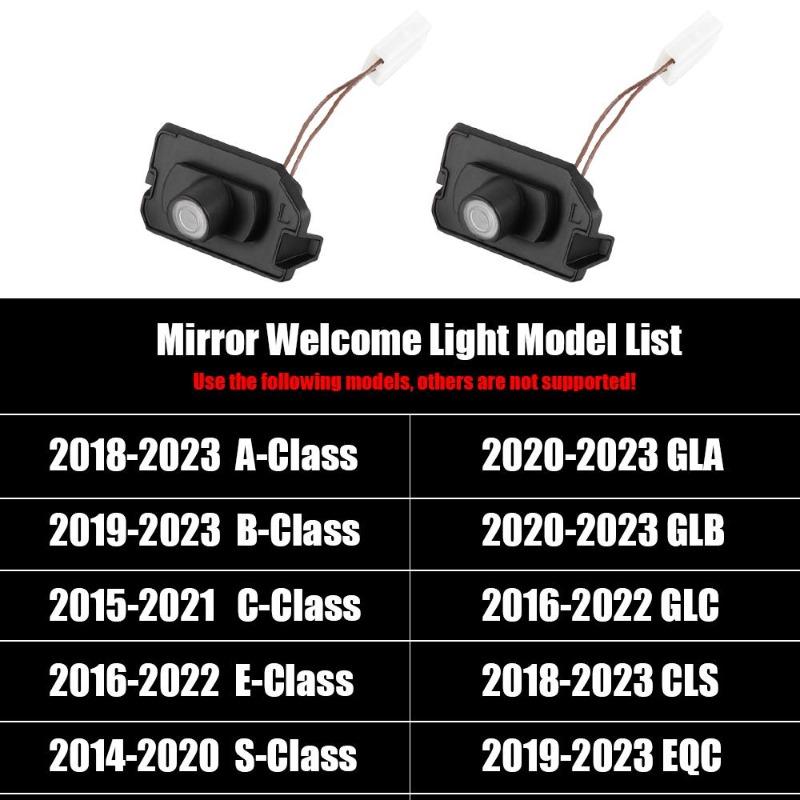 2 szt. Skrzydła Anioła Dywanik Światło LED Lampa Projektorowa Lusterka Wstecznego Dla Mercedes Benz AMG Klasa A B C E S GLA GLB GLC CLS EQC