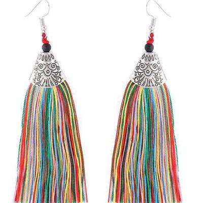 Fashion Hanging Drops Beads Long Tassel Earrings Studs Black Red Bijouterie Ear Jewelry Multi Color For Women Wedding Gifts