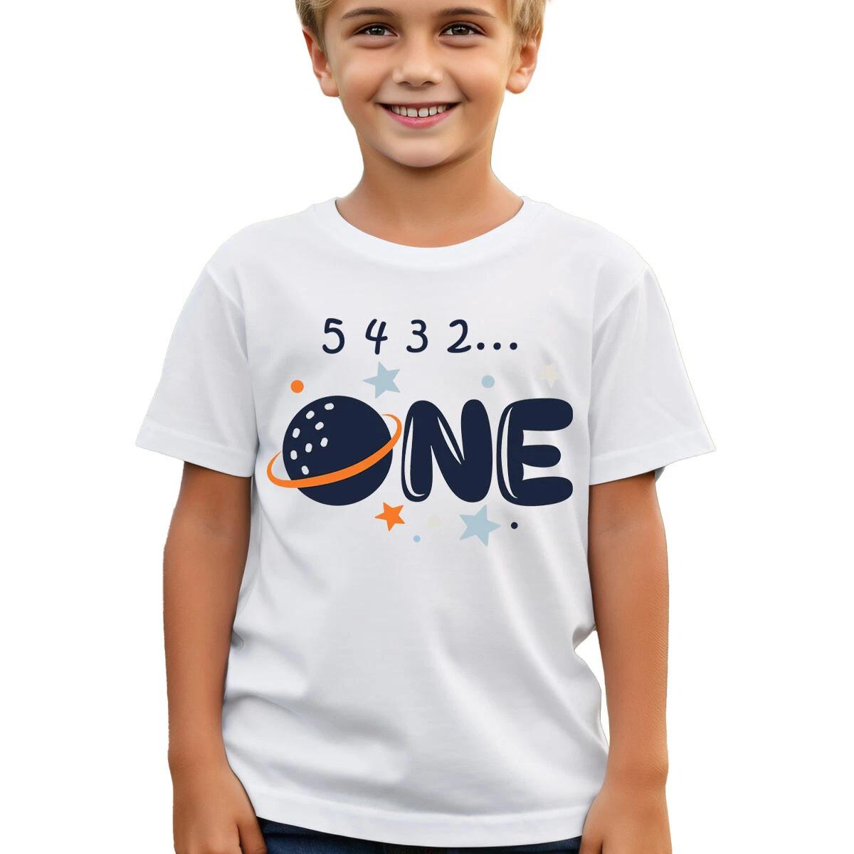 

Space Themed Countdown To One Baby T-Shirt Soft Cotton 1st Birthday Outfit #T490 140
